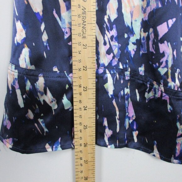 Club Monaco Womens Printed 100% Silk Tank Top Blouse Beach Purple Small S 52 - Picture 7 of 8